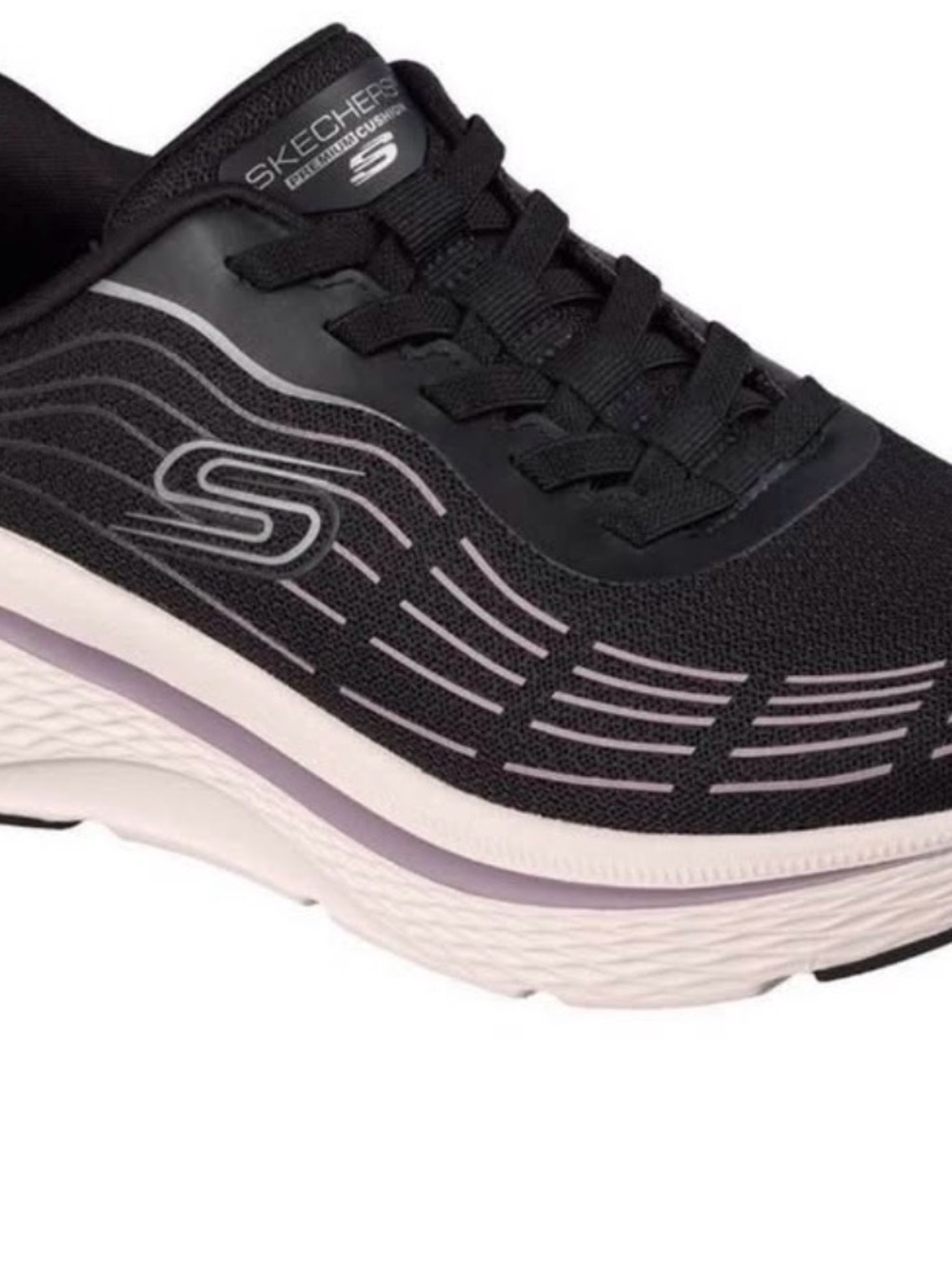Skechers Women's Black with Light Purple Accent Foam Walk Shoe